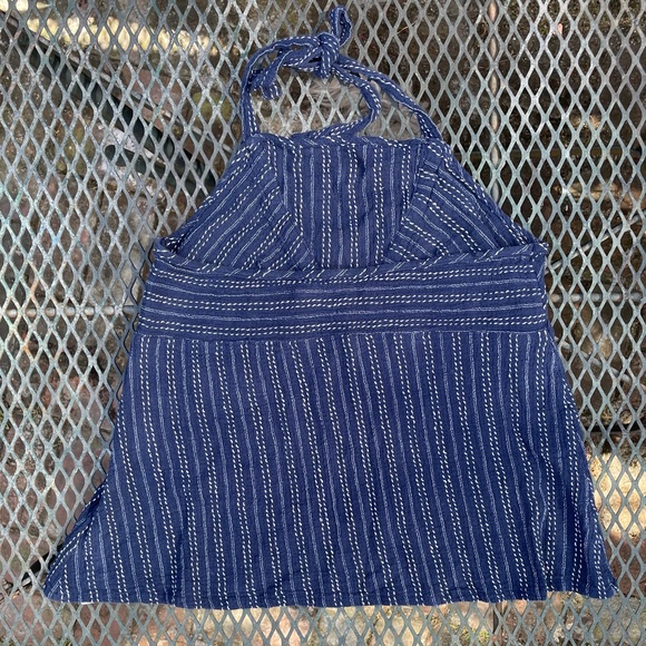 ROXY | Women’s Blue Strapless Blouse - Picture 4 of 9